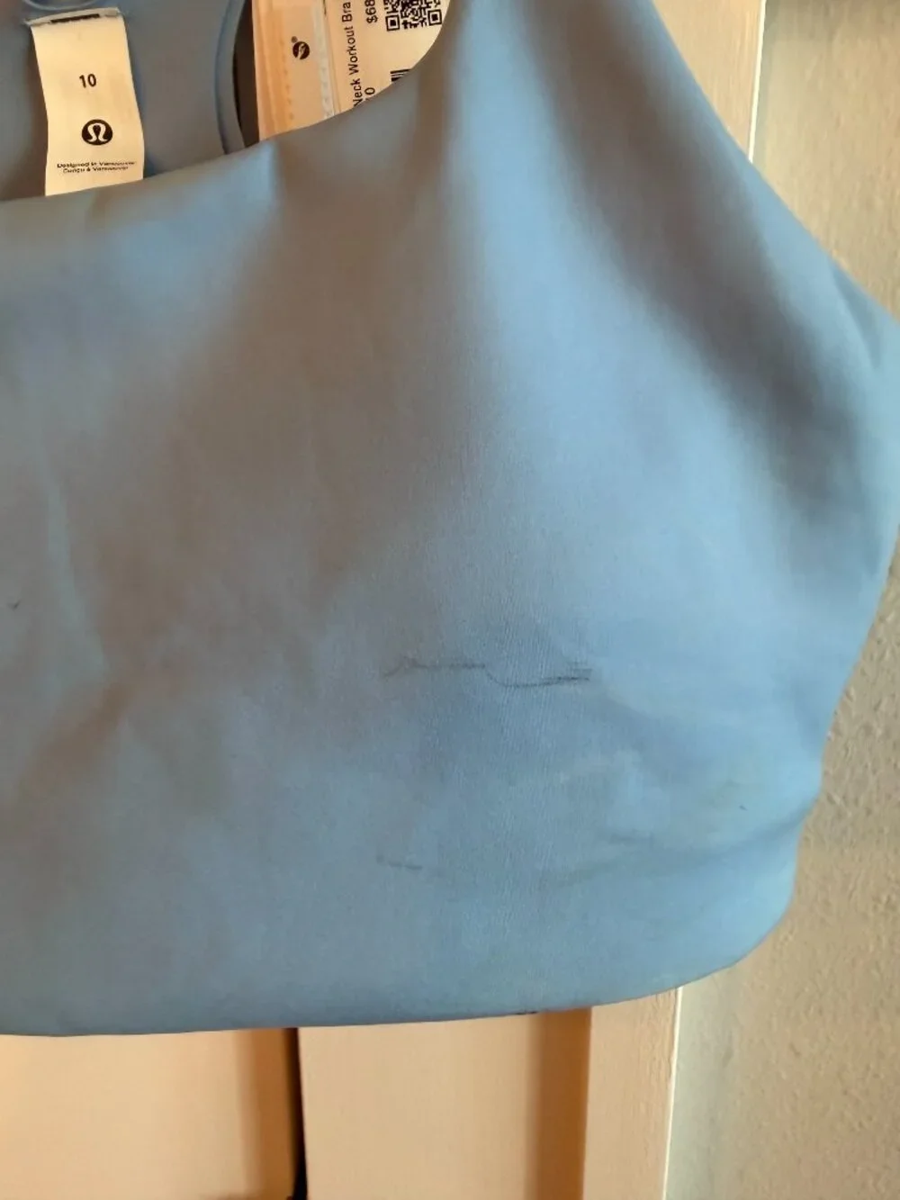NWT lululemon Square-Neck Sports Bra Med. Support, B/C cup Sinatra Blue Size 10